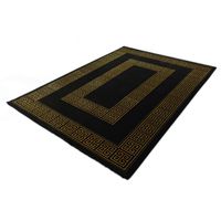 Neoklassieke Vloerkleed Craft Deluxe 23402-975 Zwart-Goud-80 x 150 cm