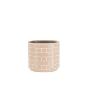 J-Line Bloempot Blinkend - Keramiek - roze - Ø 14 cm - 2 stuks