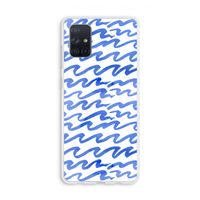 Blauwe golven: Galaxy A71 Transparant Hoesje Blauwe golven: Galaxy A71 Transparant Hoesje