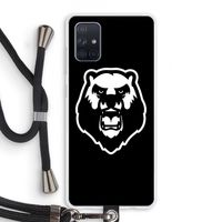 Angry Bear (black): Samsung Galaxy A71 Transparant Hoesje met koord