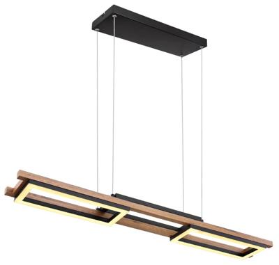 Globo Desing hanglampIlla zwart met hout - 67266H