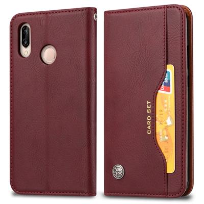 Knead huidtextuur horizontale Flip lederen case voor Huawei P30 lite met foto frame & houder & kaartsleuven & portemonnee (wijn rood)