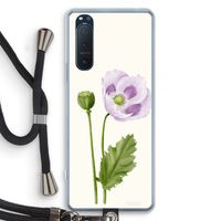 Purple poppy: Sony Xperia 5 II Transparant Hoesje met koord