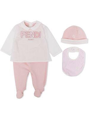 Fendi Kids trousseau de naissance à logo imprimé - Blanc