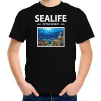 Vis t-shirt met dieren foto sealife of the world zwart voor kinderen - thumbnail