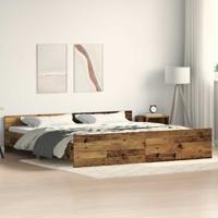 Bedframe met hoofdeinde Oud hout 200 x 200 cm Bewerkt hout