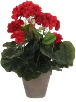 Mica Decorations kunstplant geranium 34cm rood
