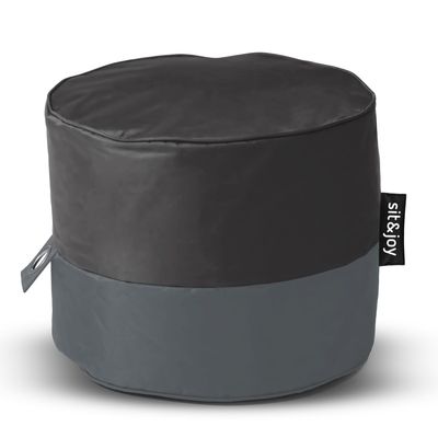 Poef Rondo Black - Weerbestendig - Zwart - Sit&Joy