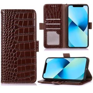 Crocodile Series Samsung Galaxy Xcover6 Pro Wallet Leren Hoesje met RFID - Bruin