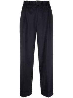 P.A.R.O.S.H. pantalon droit à taille froncée - Bleu
