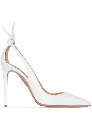 Aquazzura escarpins 105 mm à nœud - Blanc