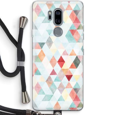 Gekleurde driehoekjes pastel: LG G7 Thinq Transparant Hoesje met koord