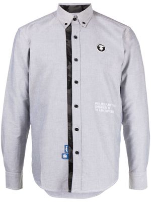 AAPE BY *A BATHING APE® chemise en coton à patch logo - Gris