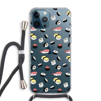 Sushi time: iPhone 12 Pro Max Transparant Hoesje met koord