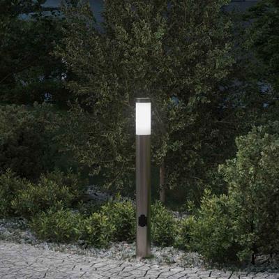 Bolderarmatuur met stopcontact 80 cm RVS IP44