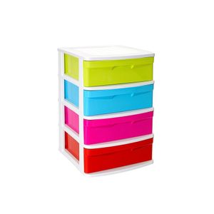 Ladeblok/bureau organizer met 4x lades multi-color/wit L40 x B39 x H65 cm