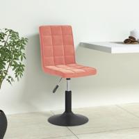 Eetkamerstoelen draaibaar 6 st fluweel roze