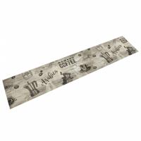 VidaXL Keukenmat wasbaar koffieprint 60x300 cm fluweel grijs