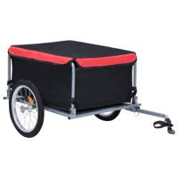 VidaXL Fietstrailer 65 kg zwart en rood