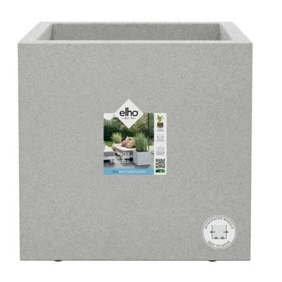 Elho Vivo Next Square 40 Bloembak - Grijs - Ø 39 x H 38 cm - binnen/buiten - 100% gerecycled