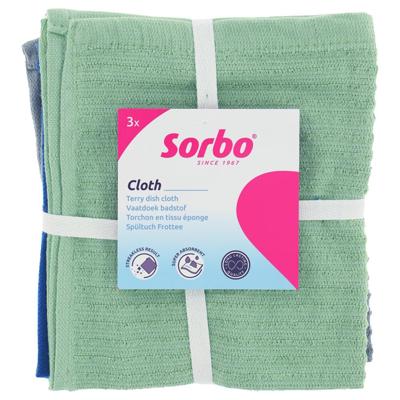 Sorbo Badstof vaatdoeken set a 3 stuks