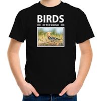 Hop vogels t-shirt met dieren foto birds of the world zwart voor kinderen XL (158-164)  - - thumbnail