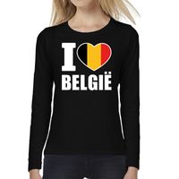 I love Belgie long sleeve t-shirt zwart voor dames - thumbnail