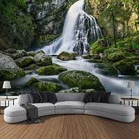 natuur waterval landschap hangend tapijt kunst aan de muur groot tapijt muurschildering decor foto achtergrond deken gordijn thuis slaapkamer woonkamer decoratie Lightinthebox