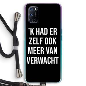 Meer verwacht - Zwart: Oppo A52 Transparant Hoesje met koord
