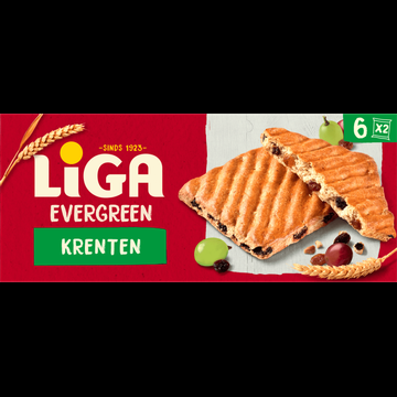 LiGA Evergreen Koekjes Krenten 6 x 2 Stuks 225g bij Jumbo