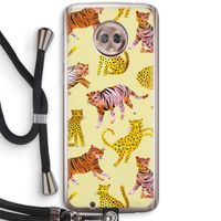 Cute Tigers and Leopards: Motorola Moto G6 Transparant Hoesje met koord