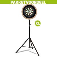 Lena Professional Dartbord + Lena Dartbordverlichting Basic XL Plain + Dartstandaard