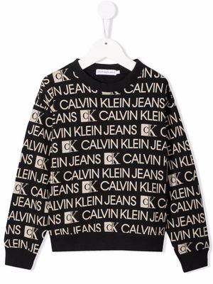 Calvin Klein Kids sweat à logo imprimé - Noir