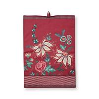 Pip Studio Theedoek - Flower Festival Donker Roze - 50x70cm - 2 St. - thumbnail