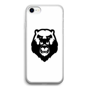 Angry Bear (white): iPhone SE 2020 Transparant Hoesje