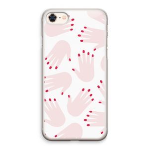 Hands pink: iPhone 8 Transparant Hoesje