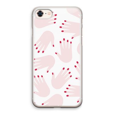 Hands pink: iPhone 8 Transparant Hoesje
