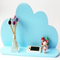 Hout Cloud racks partitie plat decoratieve fotografie Props (blauw)