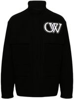 Off-White veste teddy à logo brodé - Noir