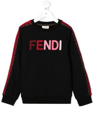 Fendi Kids sweat à logo imprimé - Noir