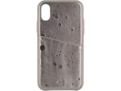 Senza Senza Glam Leather Cover with Card Slot Apple iPhone X/Xs Metallic Grey