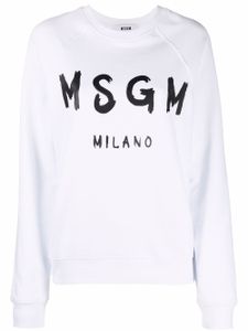 MSGM sweat à logo imprimé - Blanc