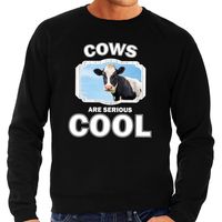 Dieren koe sweater zwart heren - cows are cool trui - thumbnail