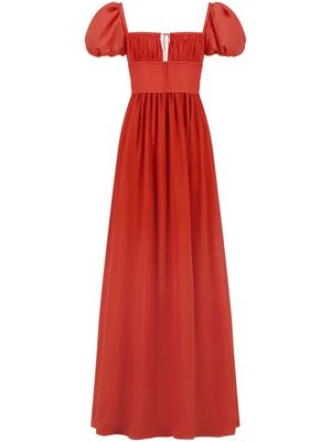 Giambattista Valli robe longue à manches bouffantes - Orange