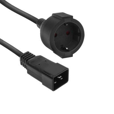 ACT AK5251 Netsnoer Stroomkabel C20 - CEE 7/3 | Zwart | 20 cm