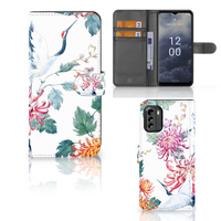 Nokia G60 Telefoonhoesje met Pasjes Bird Flowers - thumbnail