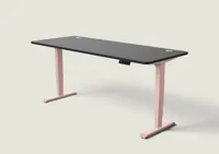 Desktronic HomePro bureau Zachtroze / Zwart / 200x80 cm