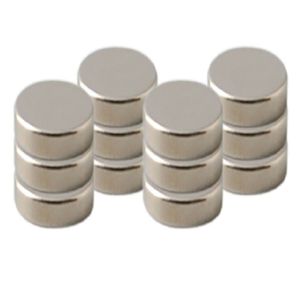 12x Ronde koelkast/whiteboard magneten 8 mm zilver