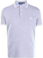 Polo Ralph Lauren striped-edge cotton polo shirt - Bleu - thumbnail