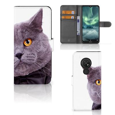 Nokia 7.2 | Nokia 6.2 | Telefoonhoesje | Met pasjeshouder | Kat